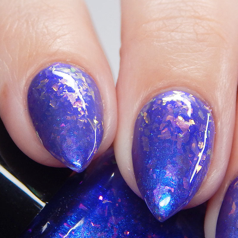 Merry February - Purple Flakie Nail Polish - Limited Edition Polished Jewel Society Facebook Group Custom - Dam Nail Polish