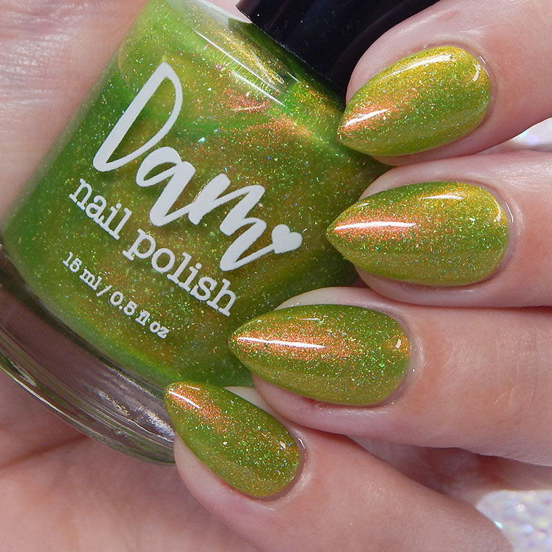 Nerd Out in Akihabara - Green Shimmer Polish - Journey Through Japan Collection - Dam Nail Polish