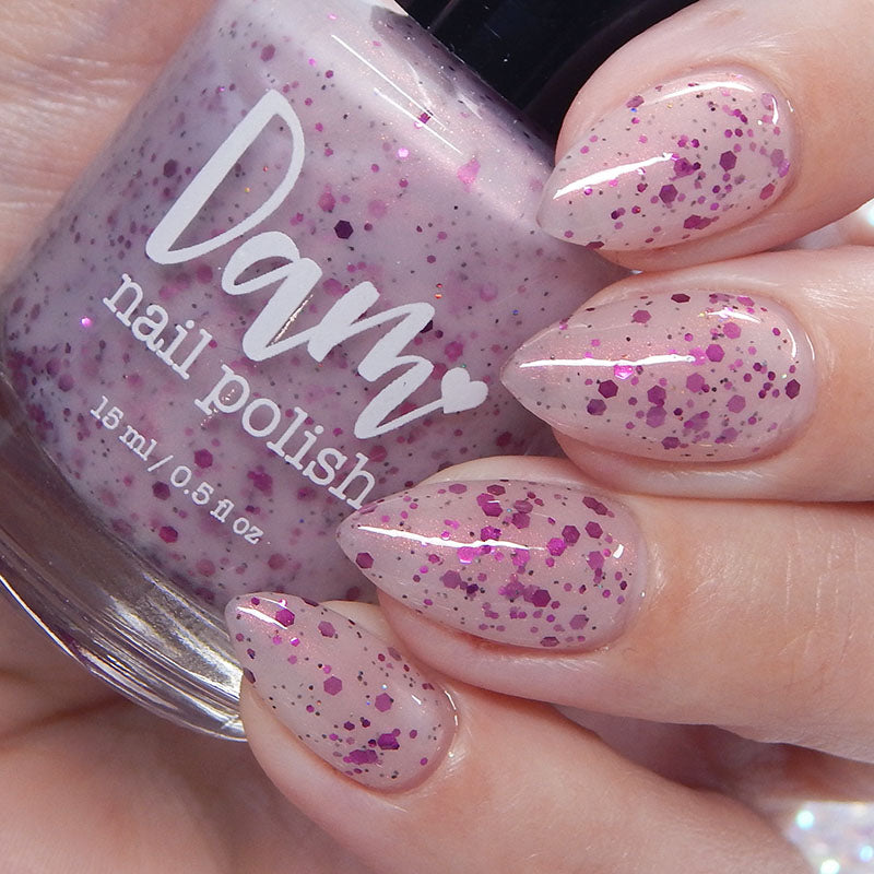 Passionfruit Attitude - Light Pink Crelly - Glitter Nail Polish - Shimmer Nail Polish - Sweet Sips Collection - Dam Nail Polish