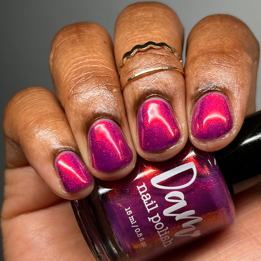 Dark Eyes Blossom - Purple Nail Polish - Shimmer Nail Polish - SHIMMAHS Facebook Custom - Dam Nail Polish