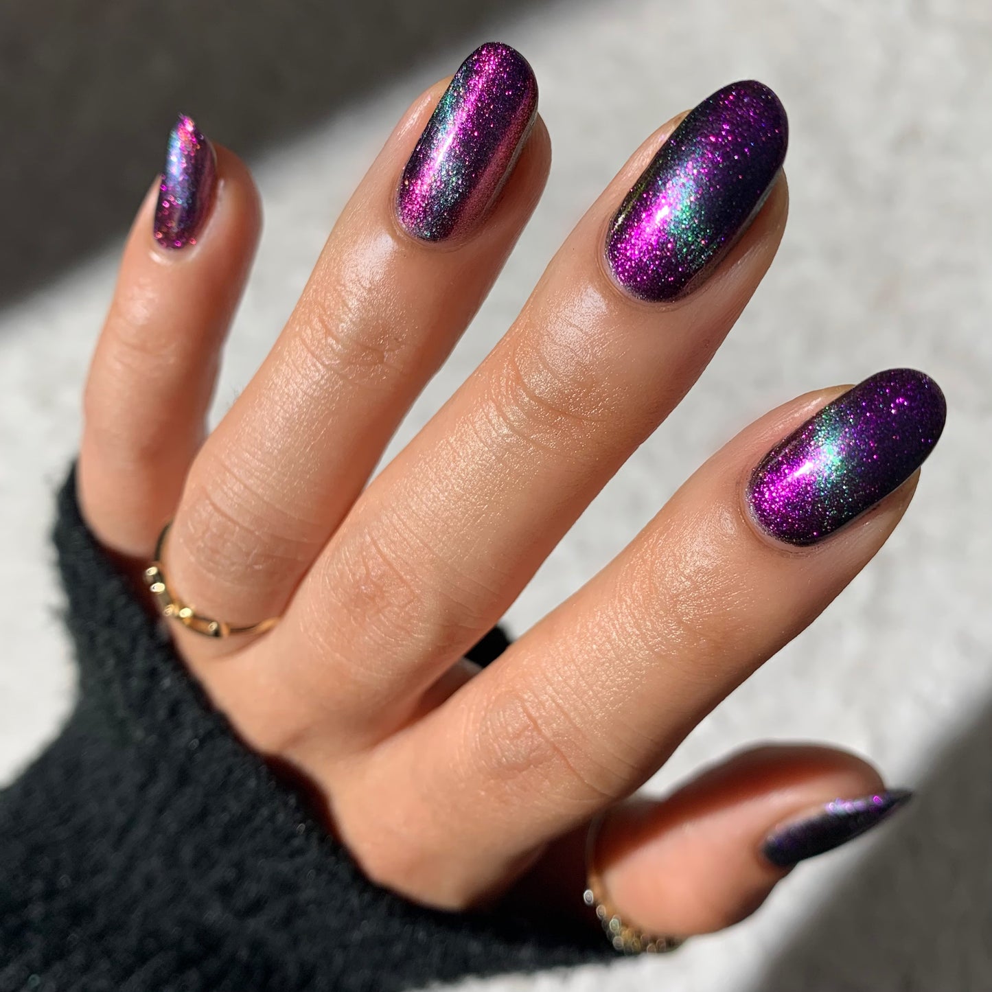 Distant Dimensions - Shifting Multichrome Magnetic Nail Polish - Shifts Purple, Pink, Gold, and Green - Into the Multiverse Collection