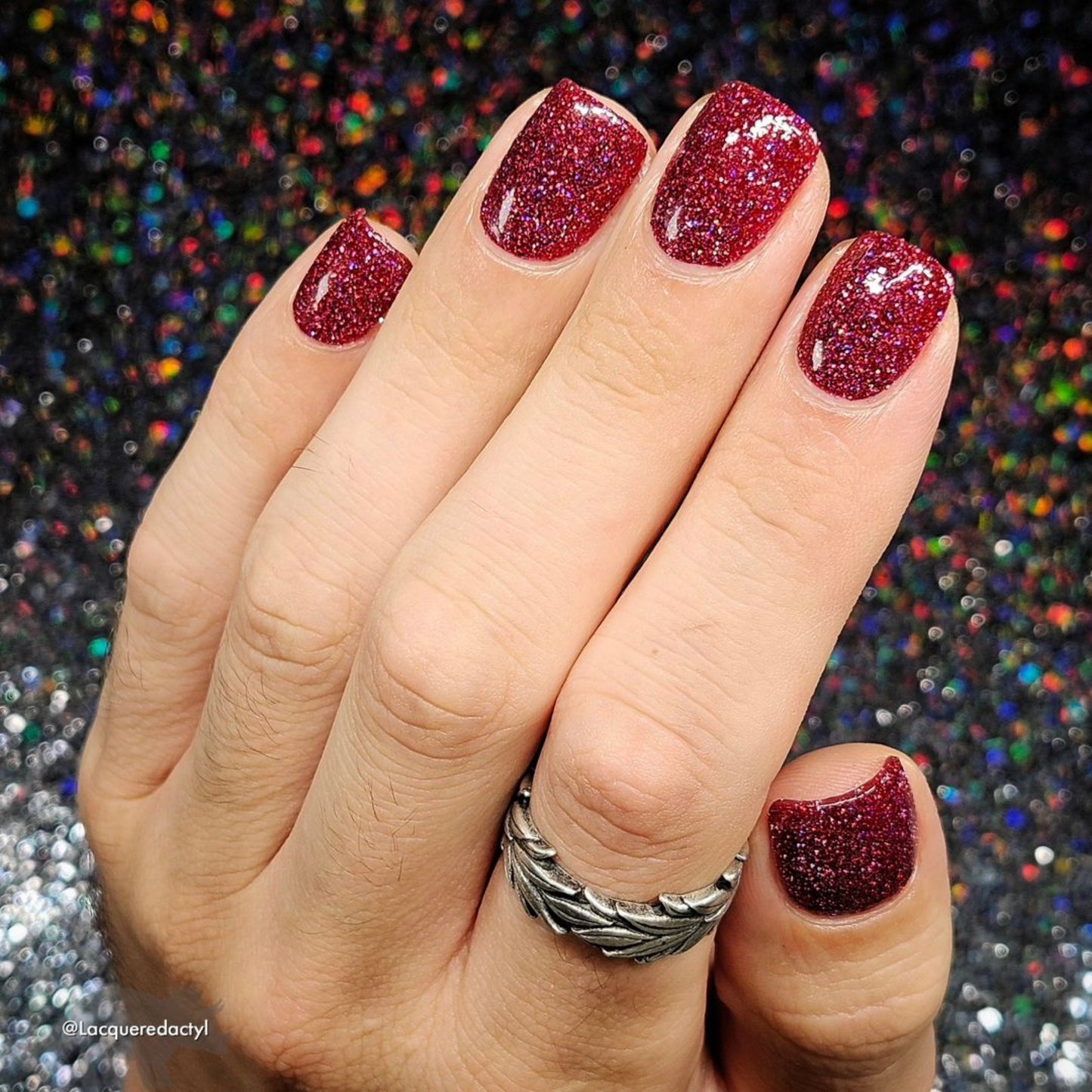 Bloodthirsty - Fuchsia Reflective Glitter Nail Polish - Bitten Collection - Dam Nail Polish