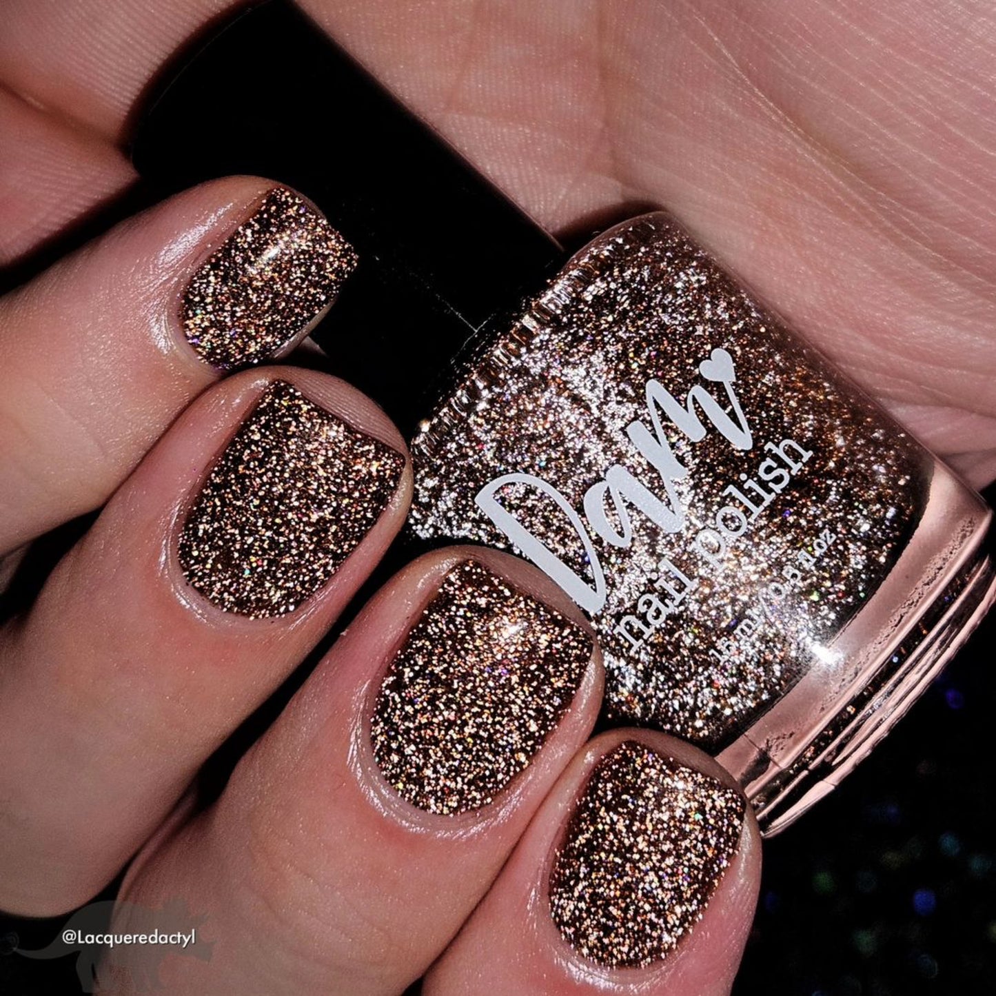The Stakes Are Deadly - Burnt Orange Reflective Glitter Nail Polish - Bitten Collection - Dam Nail Polish