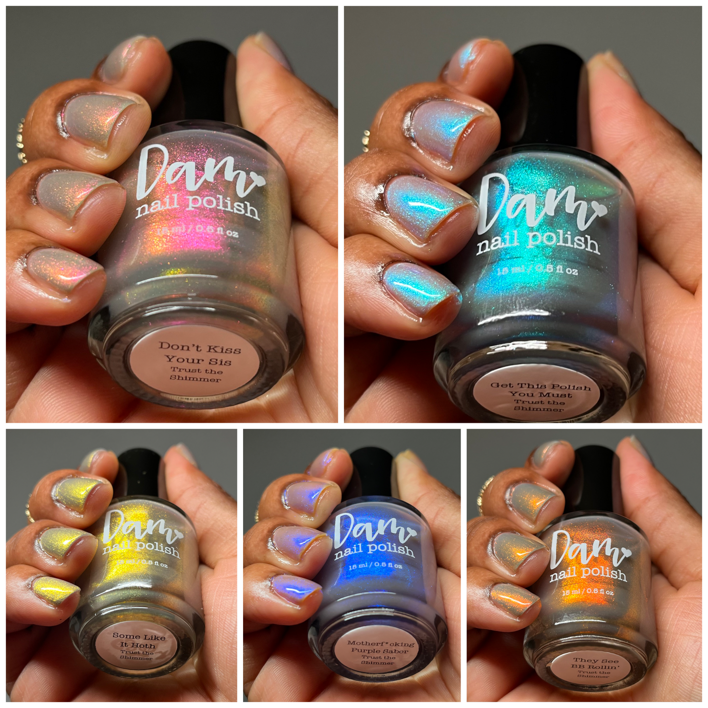 Trust the Shimmer Collection - Set of 5 Shimmer Nail Polishes