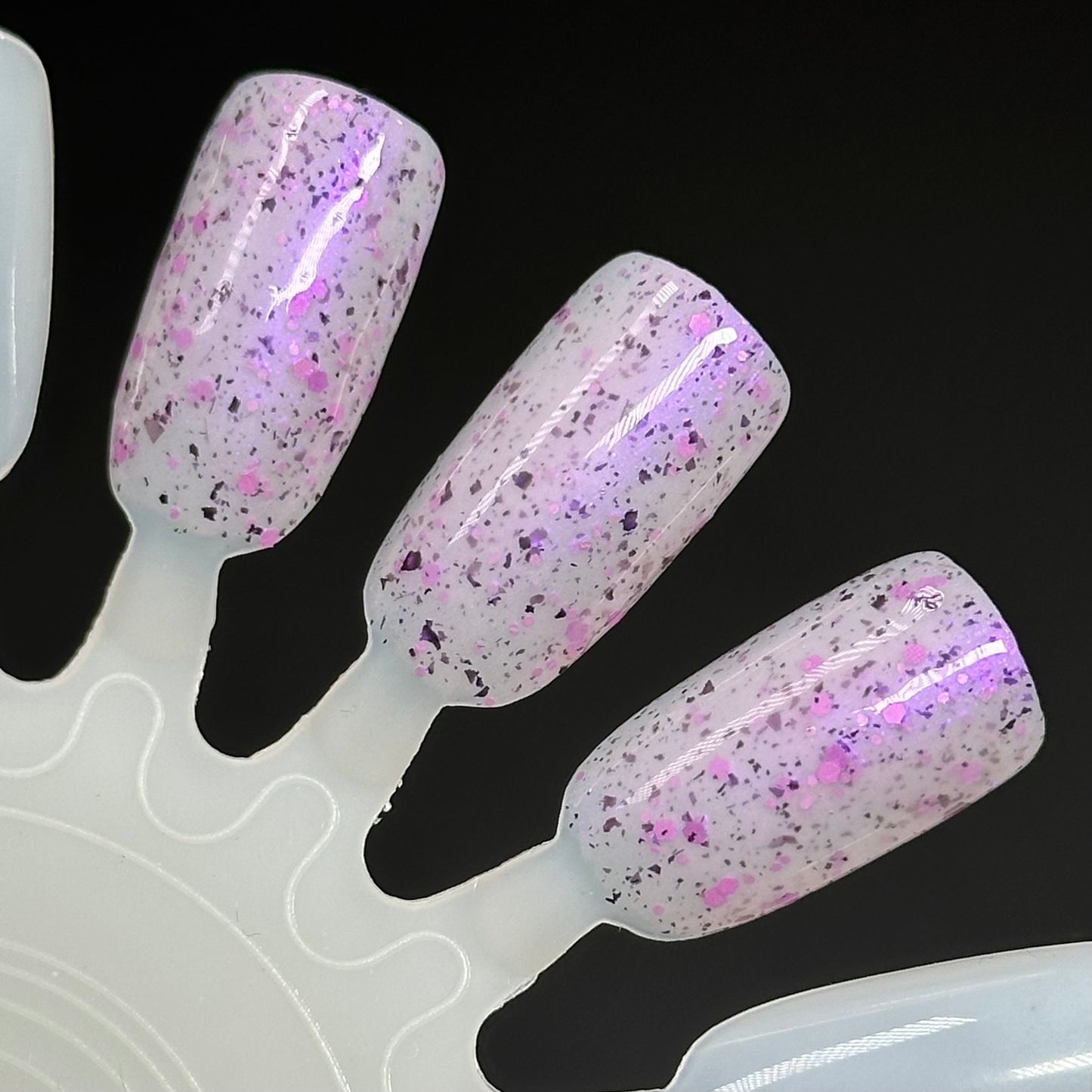 Blinging Blizzard - White Crelly - Purple Glitter Nail Polish - Shimmer Nail Polish - Stormy Siblings Collection - Dam Nail Polish