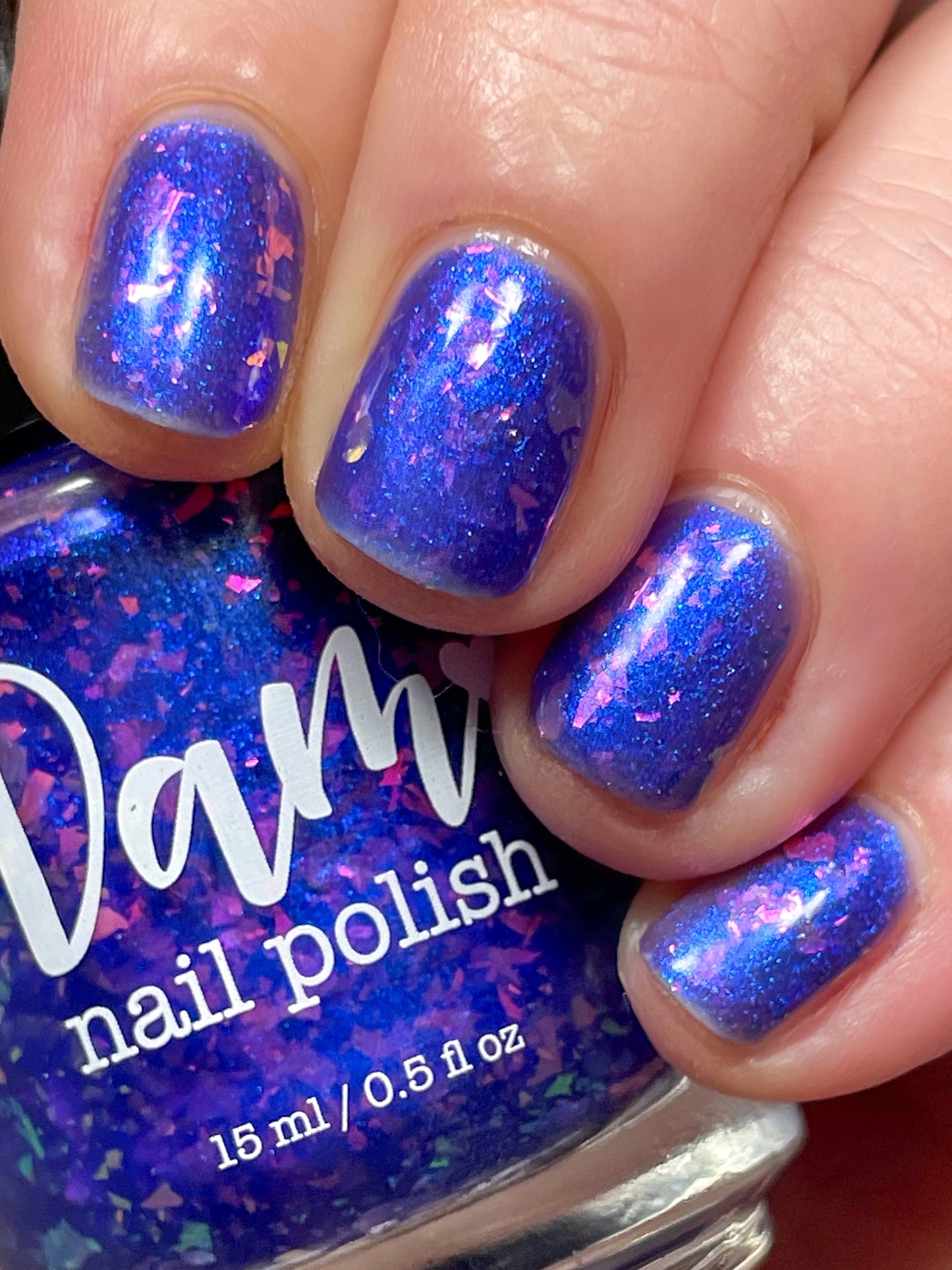 Merry February - Purple Flakie Nail Polish - Limited Edition Polished Jewel Society Facebook Group Custom - Dam Nail Polish
