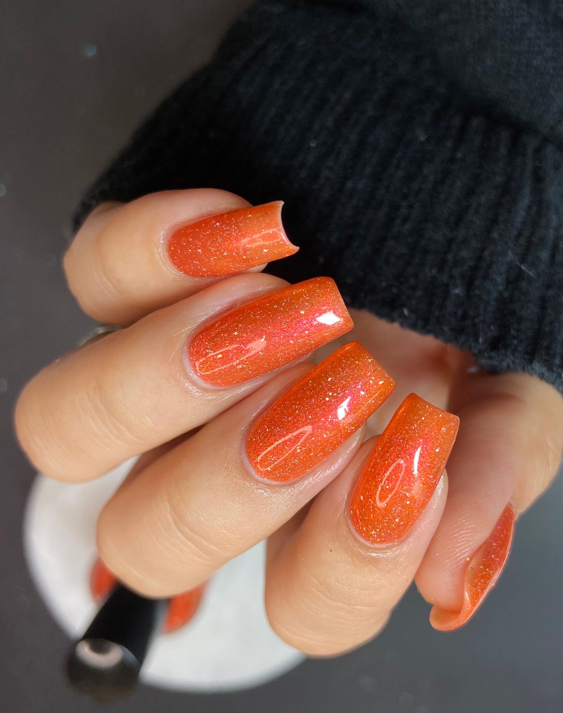 Have a Bite or 10 in Osaka - Orange Shimmer Polish - Journey Through Japan Collection - Dam Nail Polish