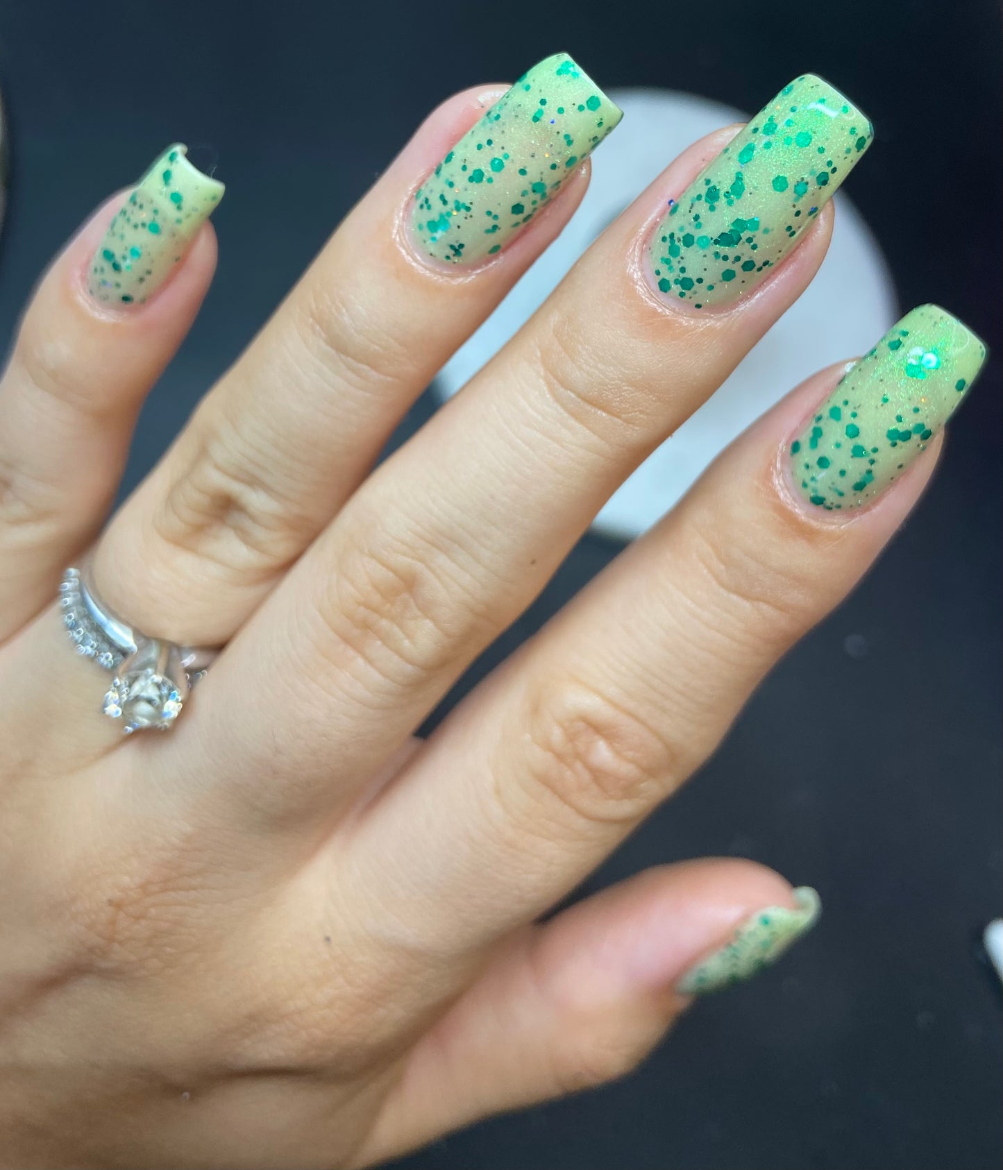 Honeydew Brew - Light Green Crelly - Glitter Nail Polish - Shimmer Nail Polish - Sweet Sips Collection - Dam Nail Polish
