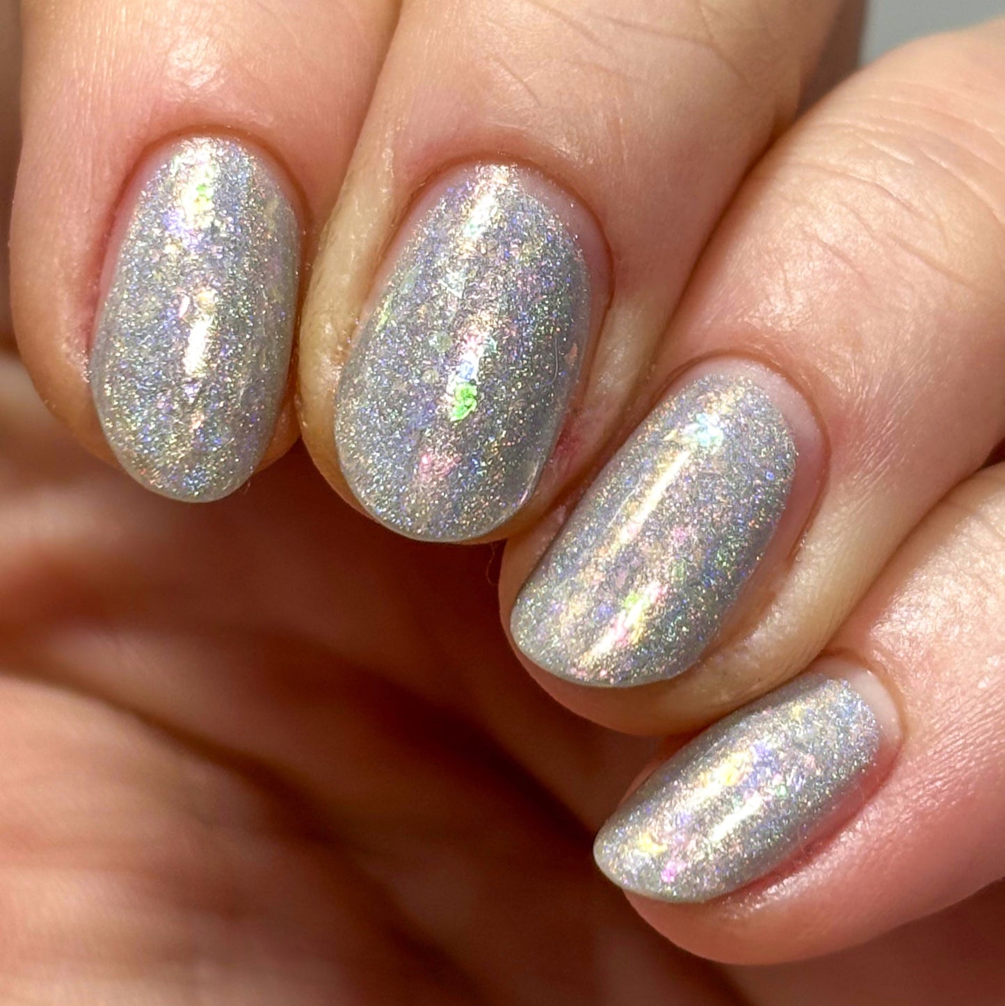 Opal (reformulated) - Light Gray Flakie Holographic Polish - Gemstone Collection Pt. 4 - Dam Nail Polish