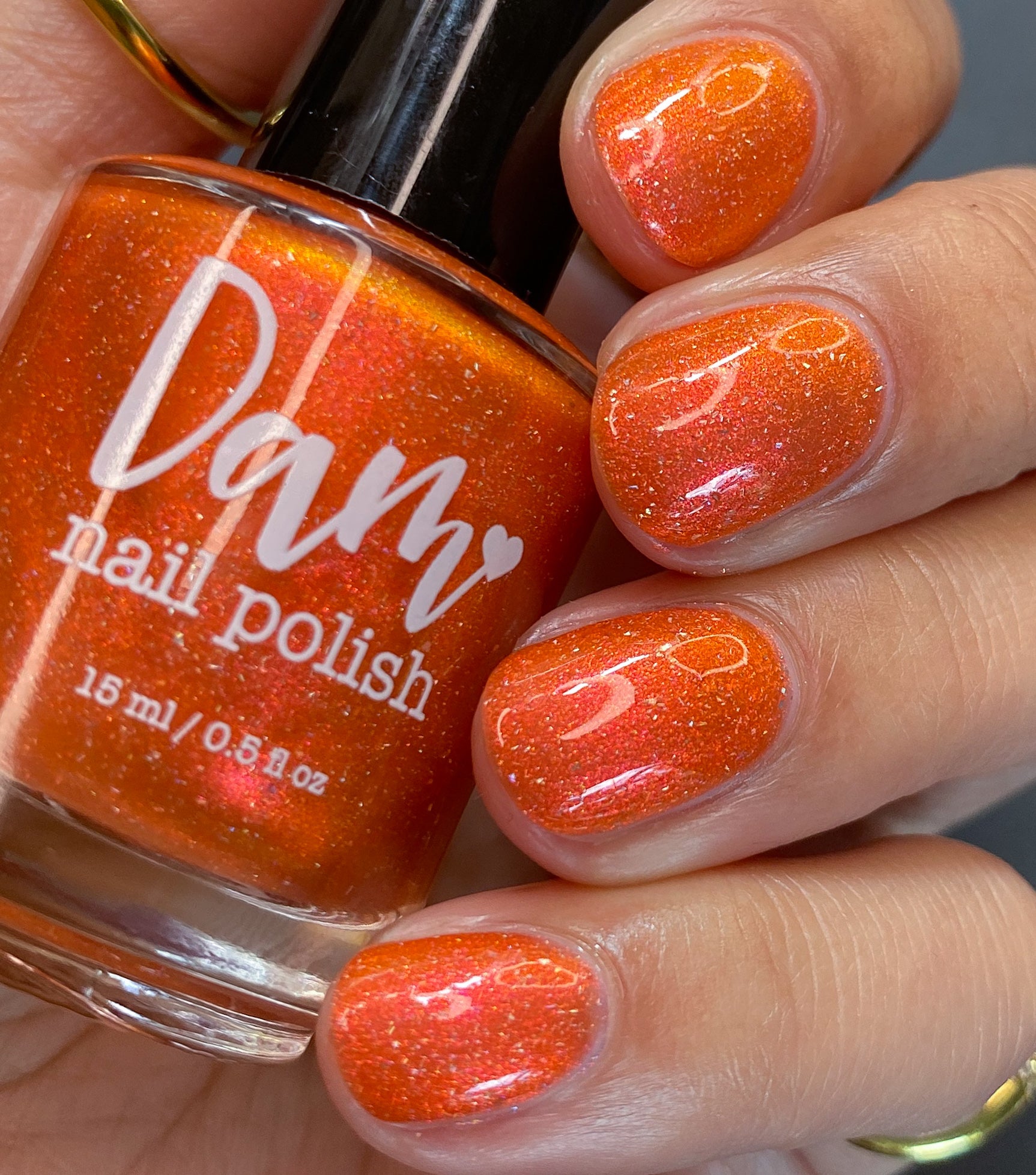 Have a Bite or 10 in Osaka - Orange Shimmer Polish - Journey Through Japan Collection - Dam Nail Polish