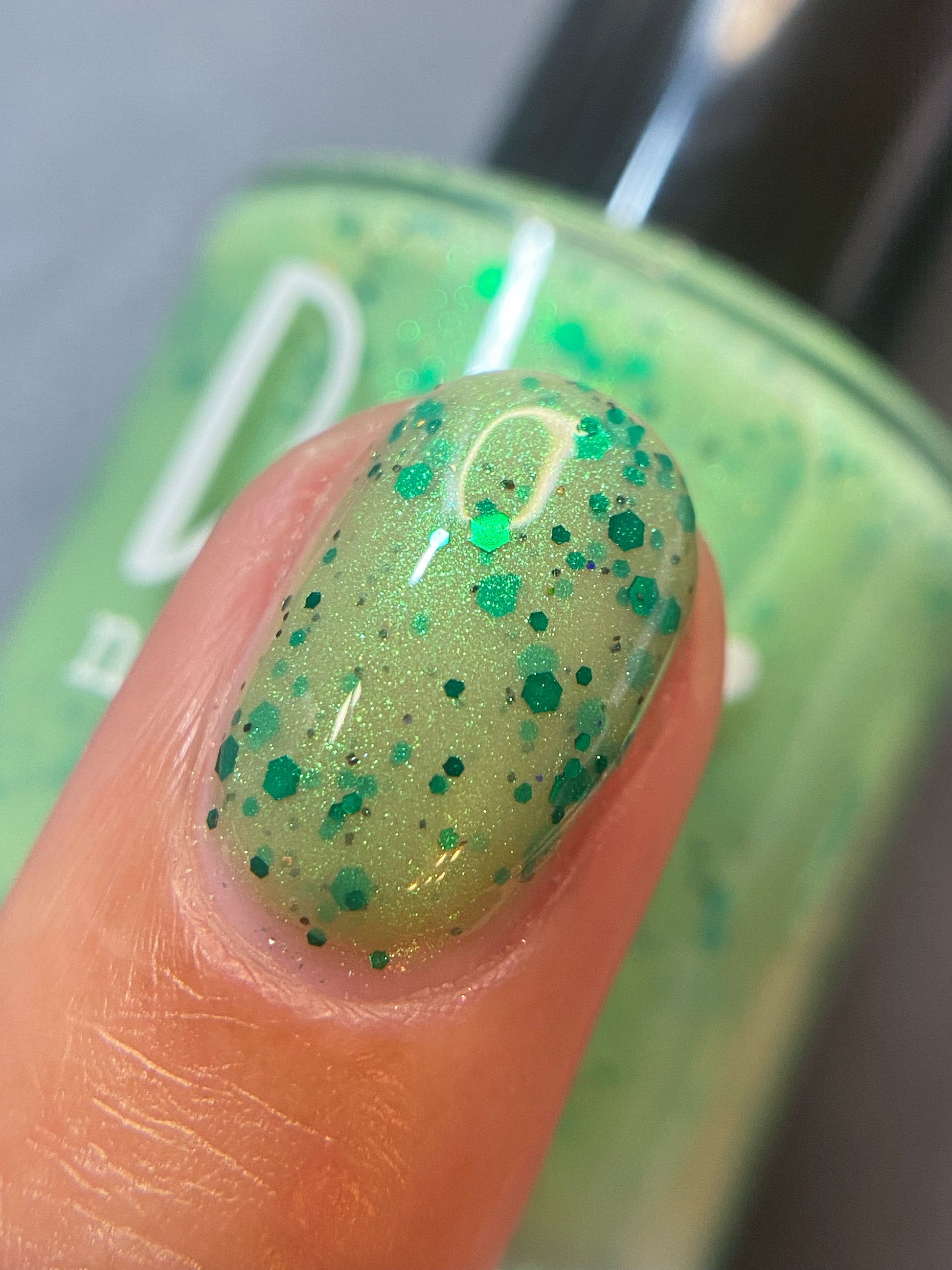 Honeydew Brew - Light Green Crelly - Glitter Nail Polish - Shimmer Nail Polish - Sweet Sips Collection - Dam Nail Polish