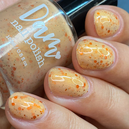 Mango Tango - Light Orange Crelly - Glitter Nail Polish - Shimmer Nail Polish - Sweet Sips Collection - Dam Nail Polish
