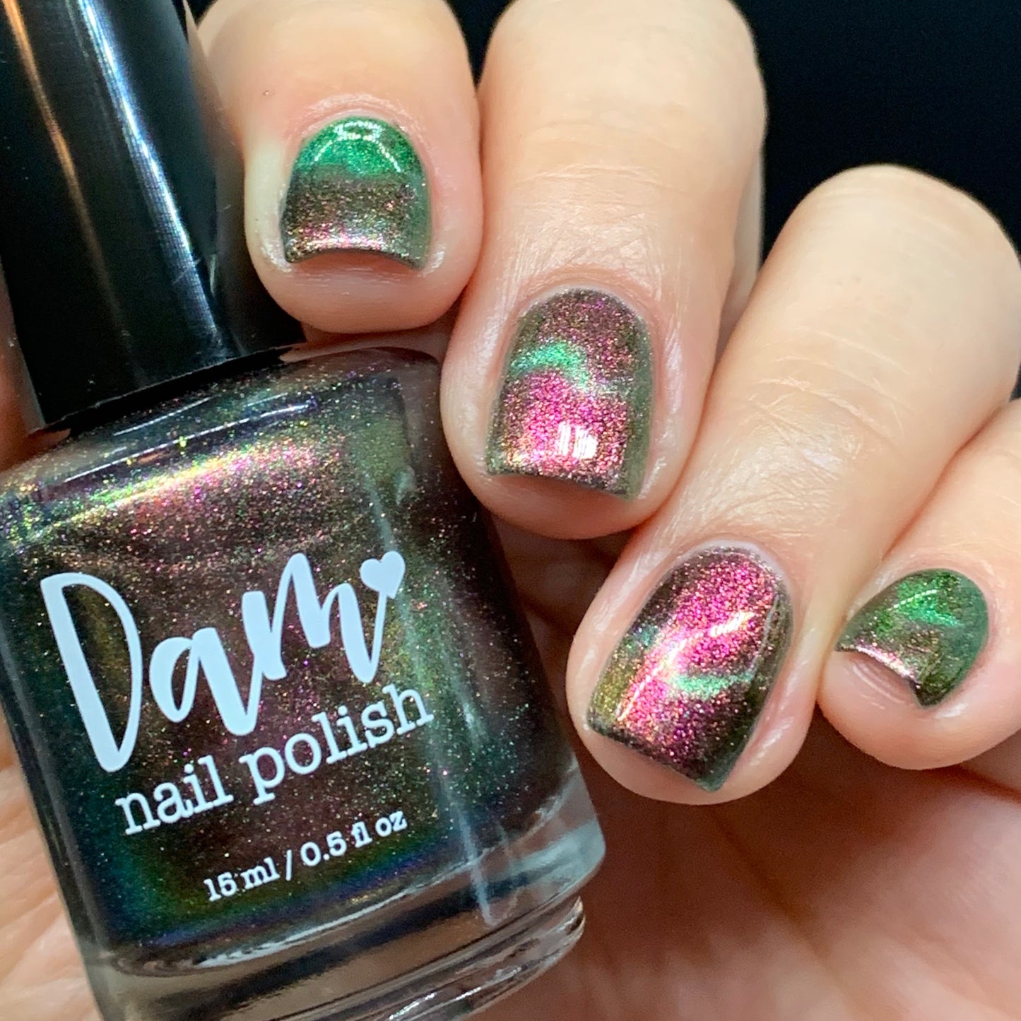 Omniverse Odyssey - Shifting Multichrome Magnetic Nail Polish - Shifts Pink, Bronze, and Green - Into the Multiverse Collection - Dam Nail Polish