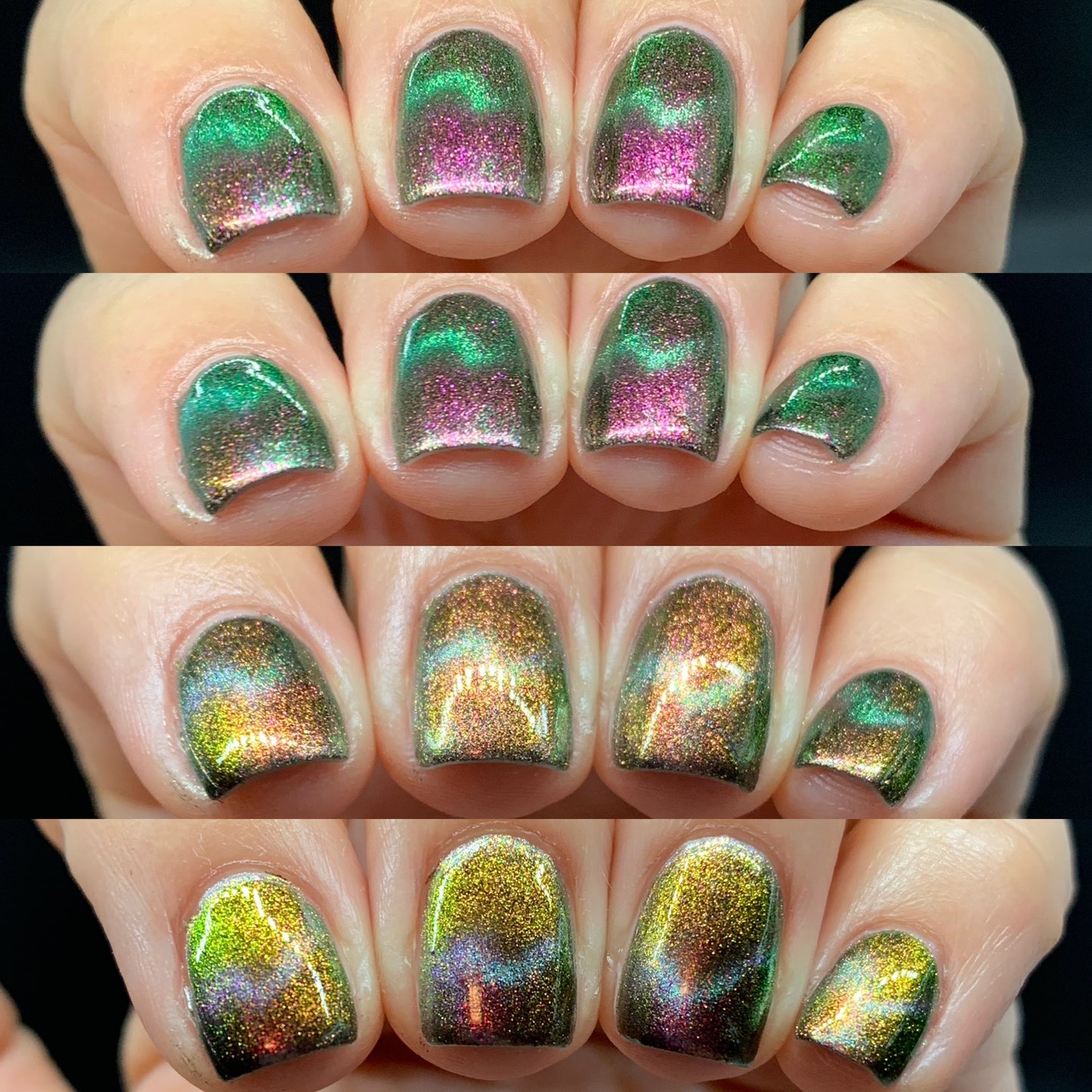 Omniverse Odyssey - Pink/Bronze/Green Multichrome Magnetic Nail Polish - Into the Multiverse Collection