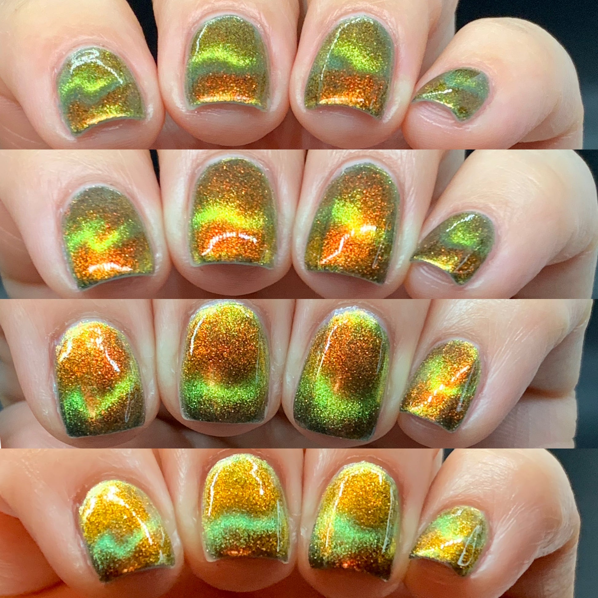 Cosmic Chaos - Shifting Multichrome Magnetic Nail Polish - Shifts Red and Orange - Into the Multiverse Collection - Dam Nail Polish