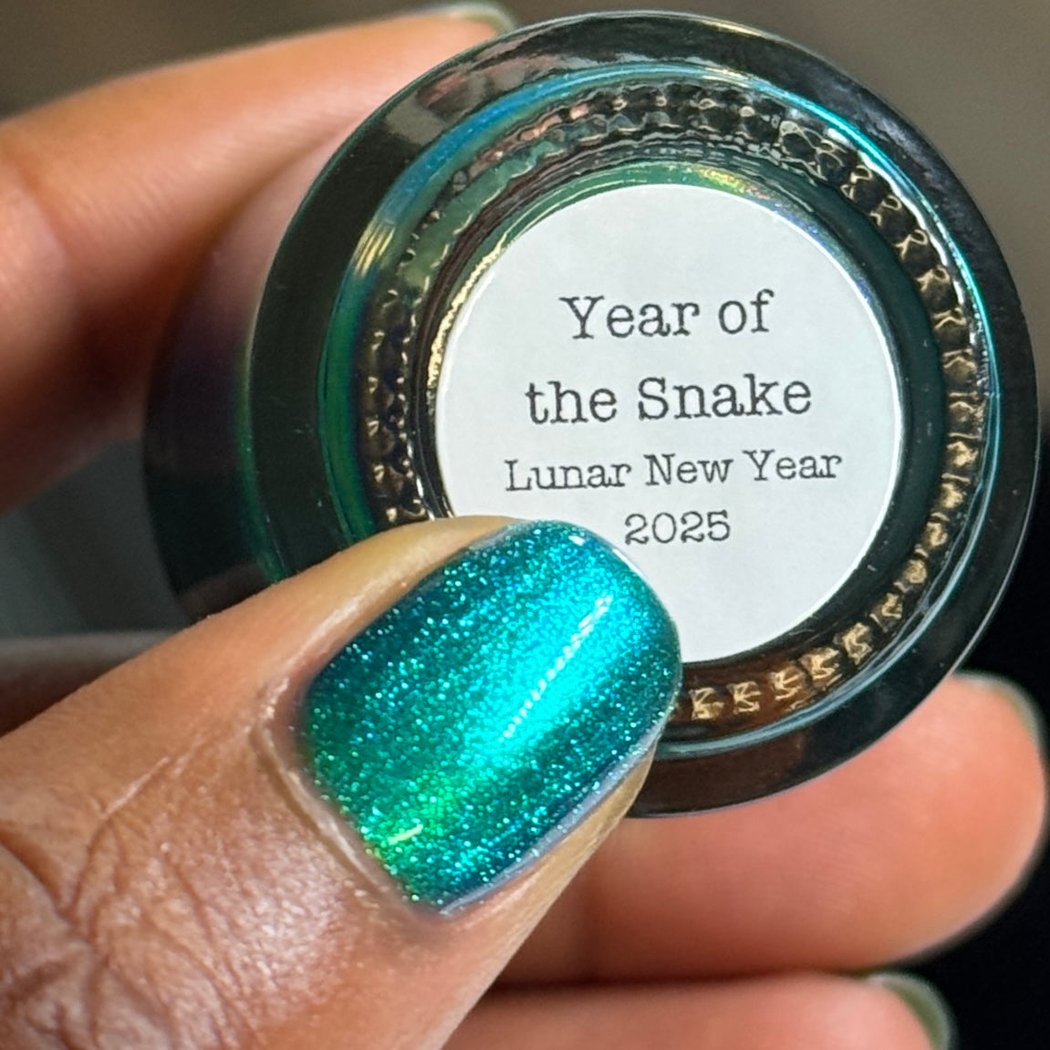 Year of the Snake - Green Shimmer Nail Polish - Lunar New Year 2025 - Dam Nail Polish