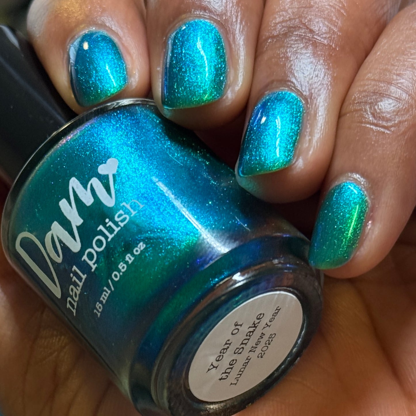 Year of the Snake - Green Shimmer Nail Polish - Lunar New Year 2025 - Dam Nail Polish
