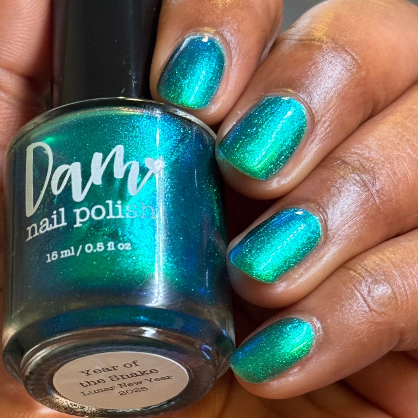 Year of the Snake - Green Shimmer Nail Polish - Lunar New Year 2025 - Dam Nail Polish