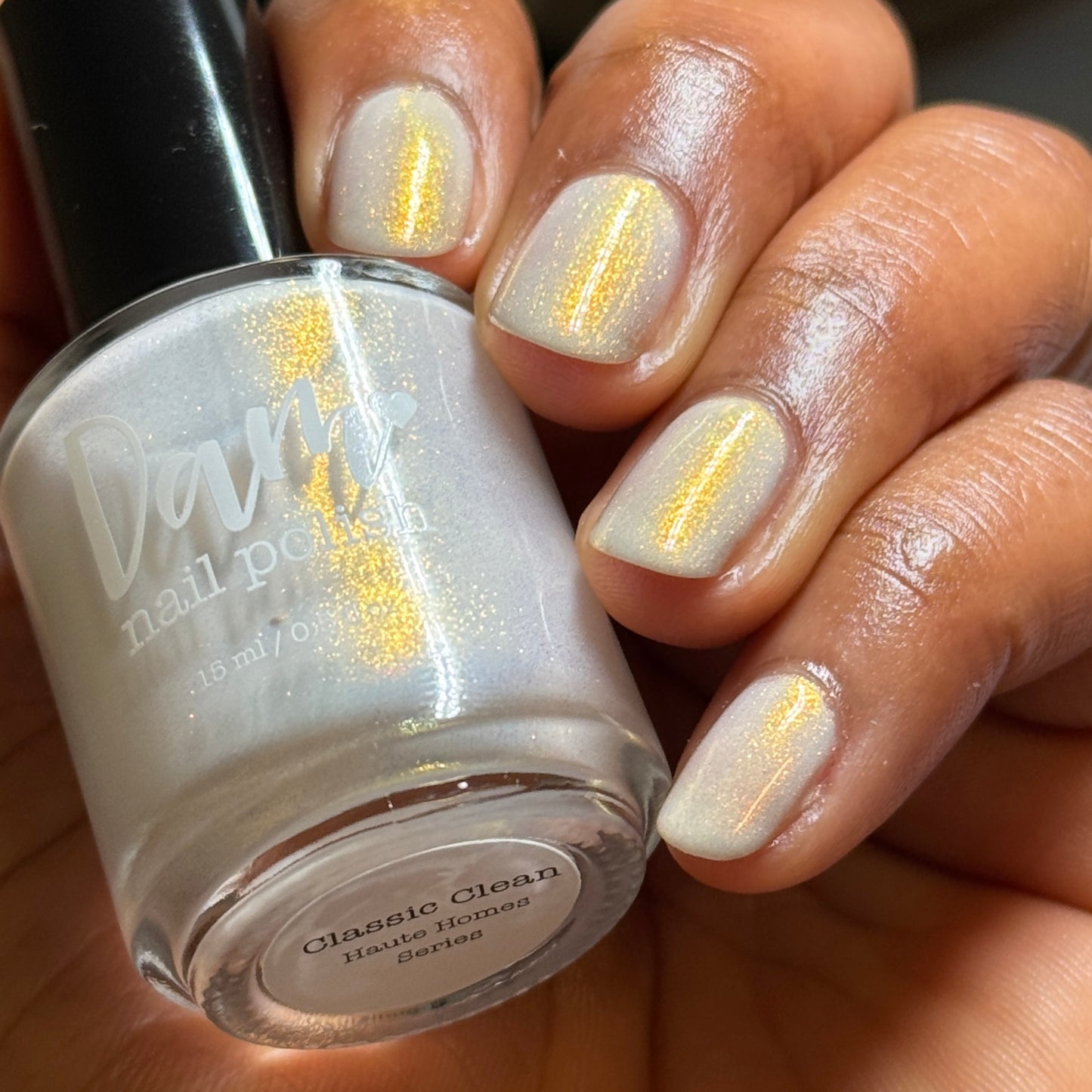 Classic Clean - White Nail Polish - Shimmer Nail Polish - Haute Homes Series - Dam Nail Polish