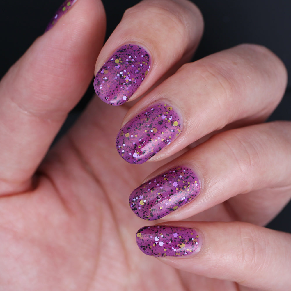 AHHHH! The Flakies! - Purple Jelly Glitter Indie Nail Polish - Oops Batch - Dam Nail Polish