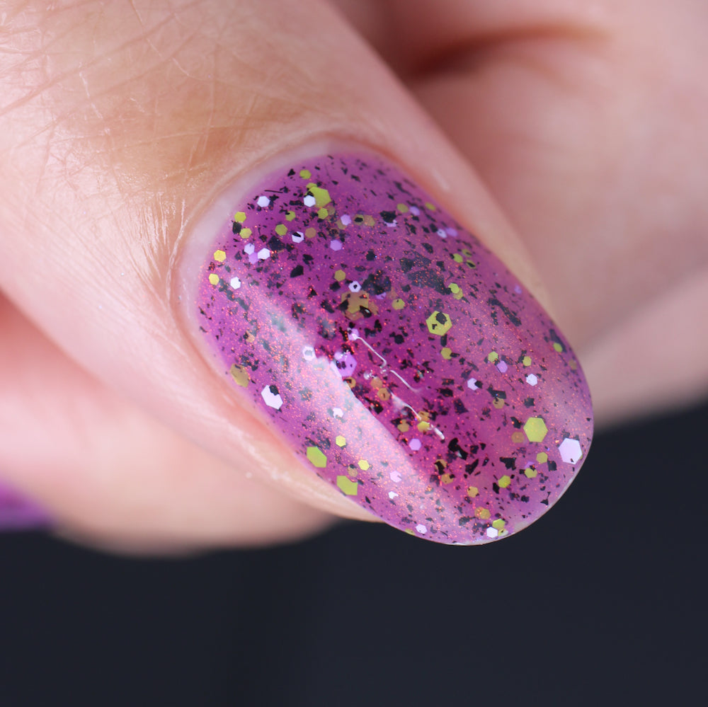 AHHHH! The Flakies! - Purple Jelly Glitter Indie Nail Polish - Oops Batch - Dam Nail Polish