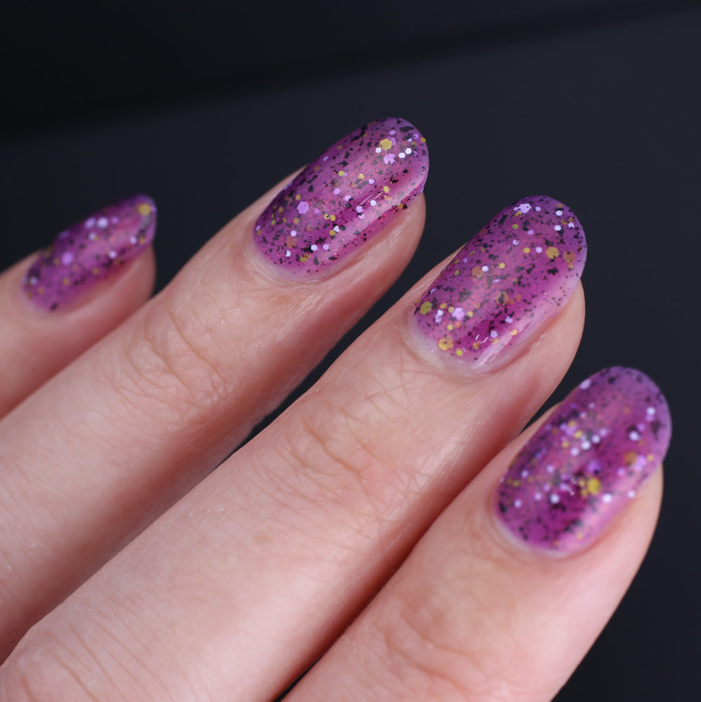 AHHHH! The Flakies! - Purple Jelly Glitter Indie Nail Polish - Oops Batch - Dam Nail Polish