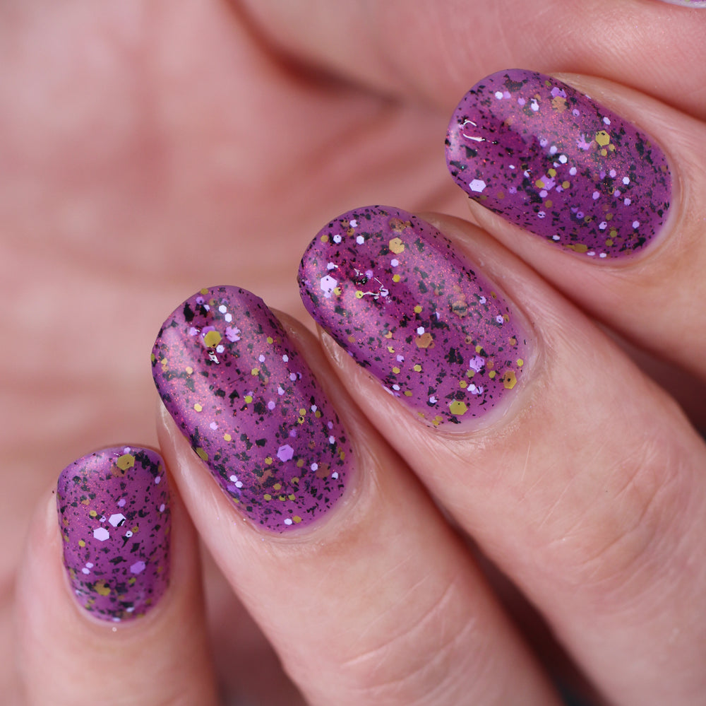 AHHHH! The Flakies! - Purple Jelly Glitter Indie Nail Polish - Oops Batch - Dam Nail Polish