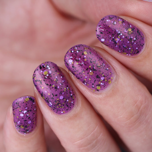 AHHHH! The Flakies! - Purple Jelly Glitter Indie Nail Polish - Oops Batch - Dam Nail Polish