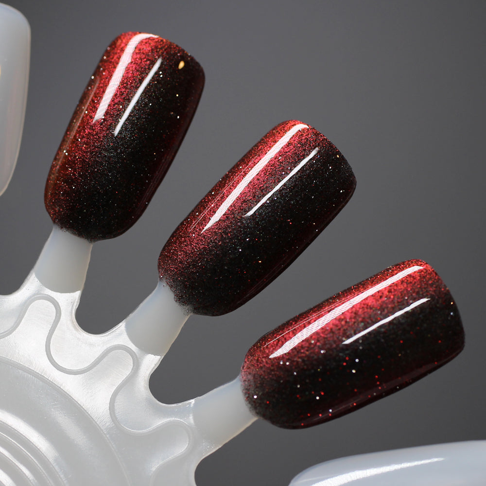 COMING SOON! 5/2 PRE ORDER: Hellfire - Red/Black Reflective Multichrome Nail Polish - Halloween Quad 2024 - Ships in ~5 weeks - Dam Nail Polish