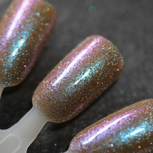 Field of Screams - Brown Shimmer Reflective Nail Polish - Halloween Quad 2024 - Dam Nail Polish