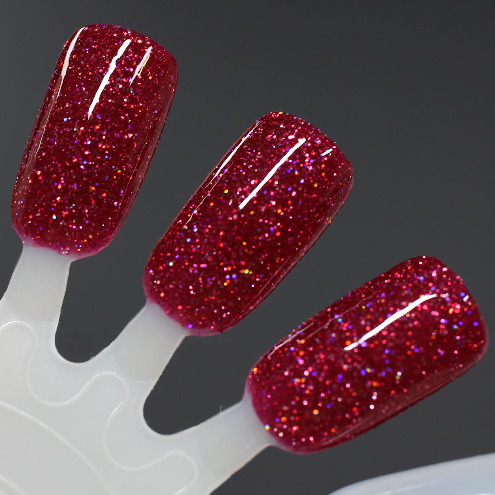 Bloodthirsty - Fuchsia Reflective Glitter Nail Polish - Bitten Collection - Dam Nail Polish