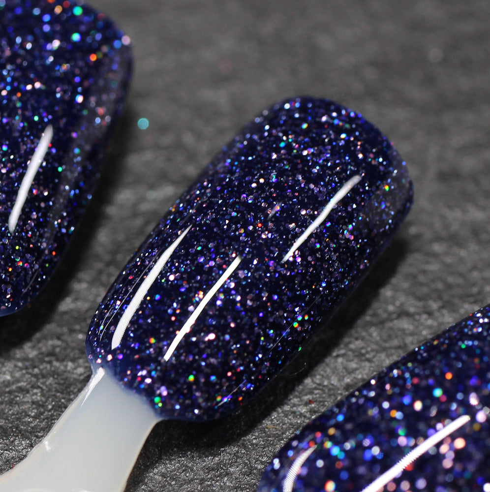 What a Batty - Blue Reflective Glitter Nail Polish - Bitten Collection - Dam Nail Polish