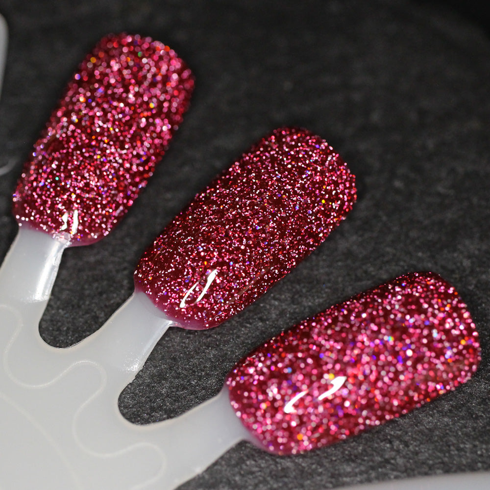 Bloodthirsty - Fuchsia Reflective Glitter Nail Polish - Bitten Collection - Dam Nail Polish