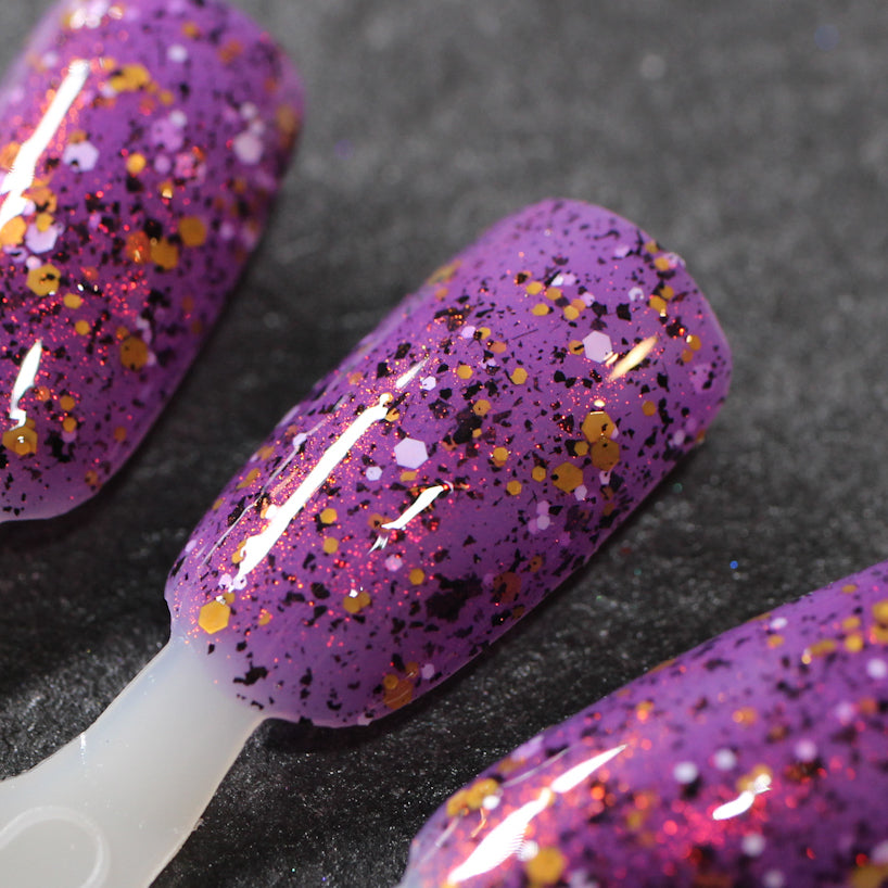 AHHHH! The Flakies! - Purple Jelly Glitter Indie Nail Polish - Oops Batch - Dam Nail Polish