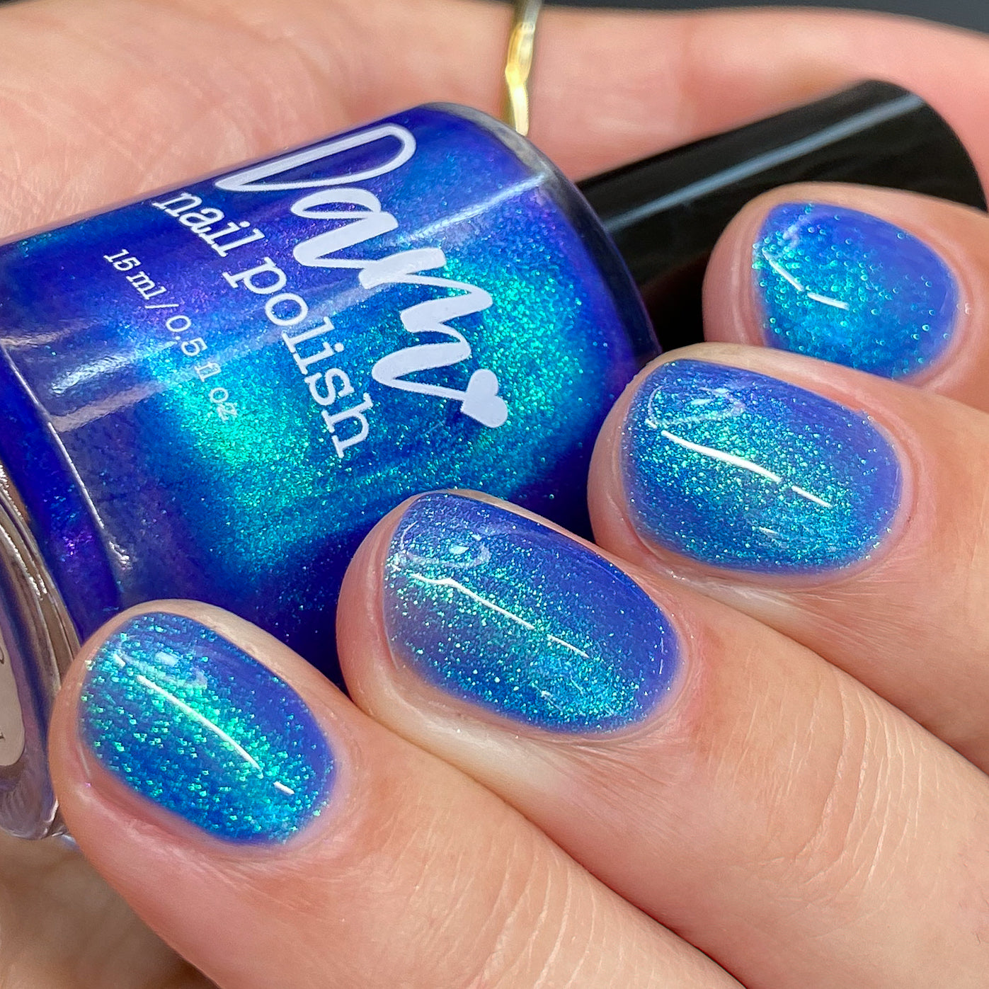 Cheers to 10 Years - Blue Shimmer Nail Polish - 10th Anniversary Trio - Dam Nail Polish