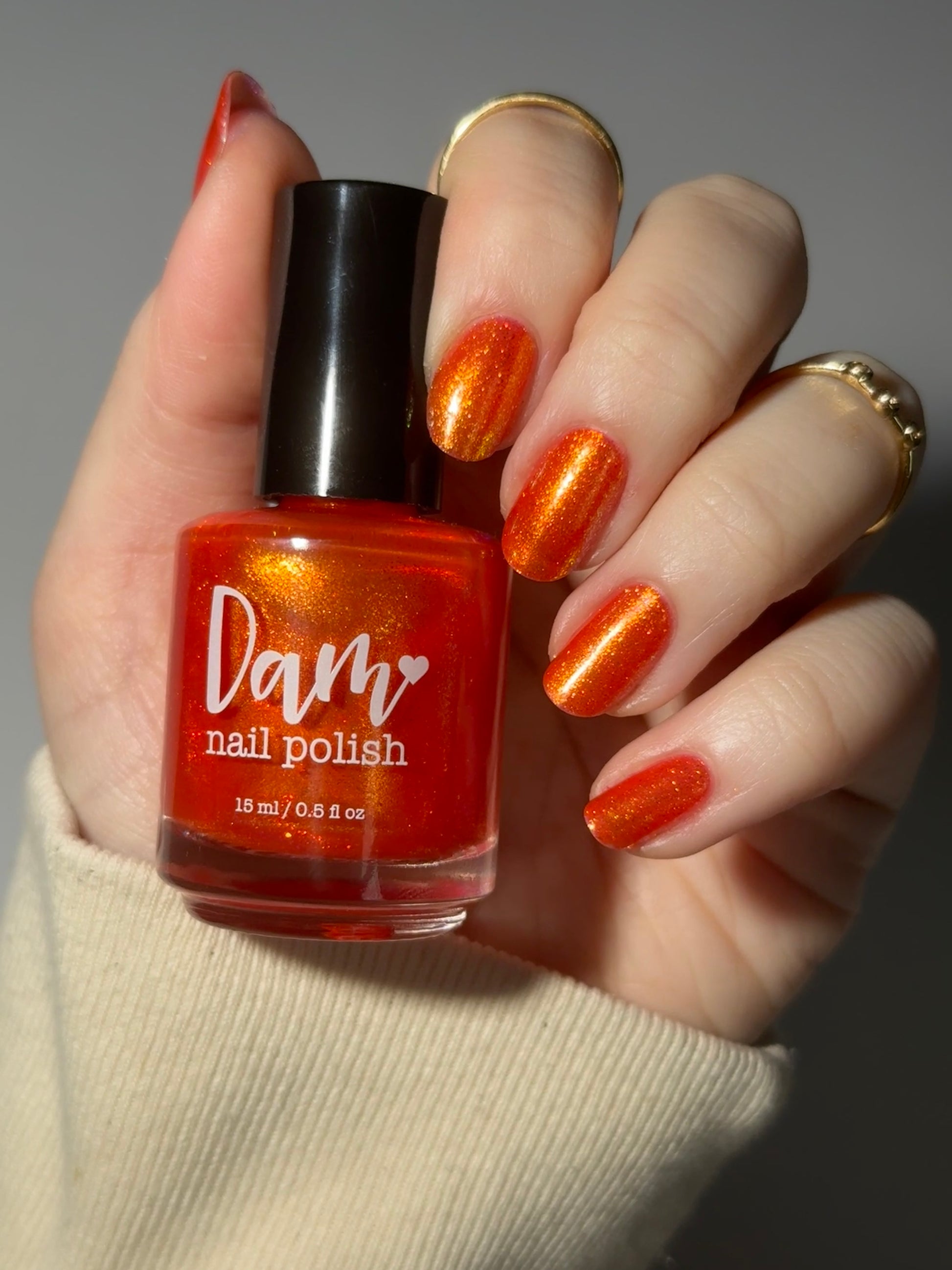 Creep - Orange Shimmer Nail Polish - Bonus Track Collection - Dam Nail Polish