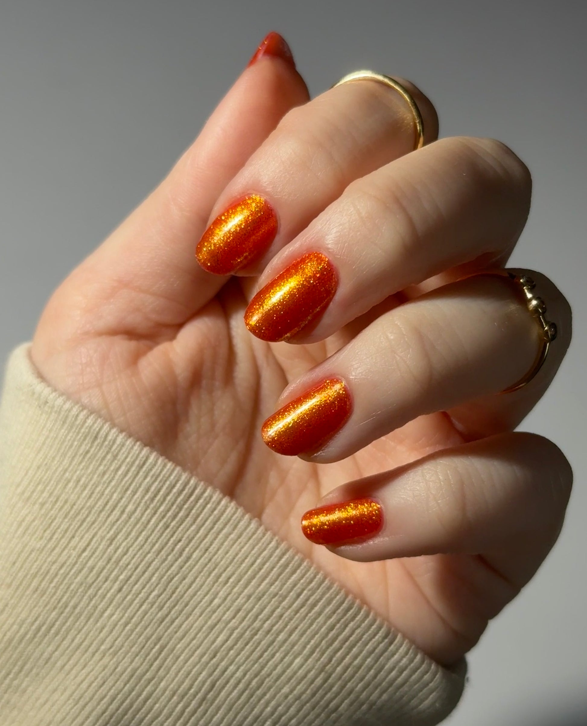 Creep - Orange Shimmer Nail Polish - Bonus Track Collection - Dam Nail Polish