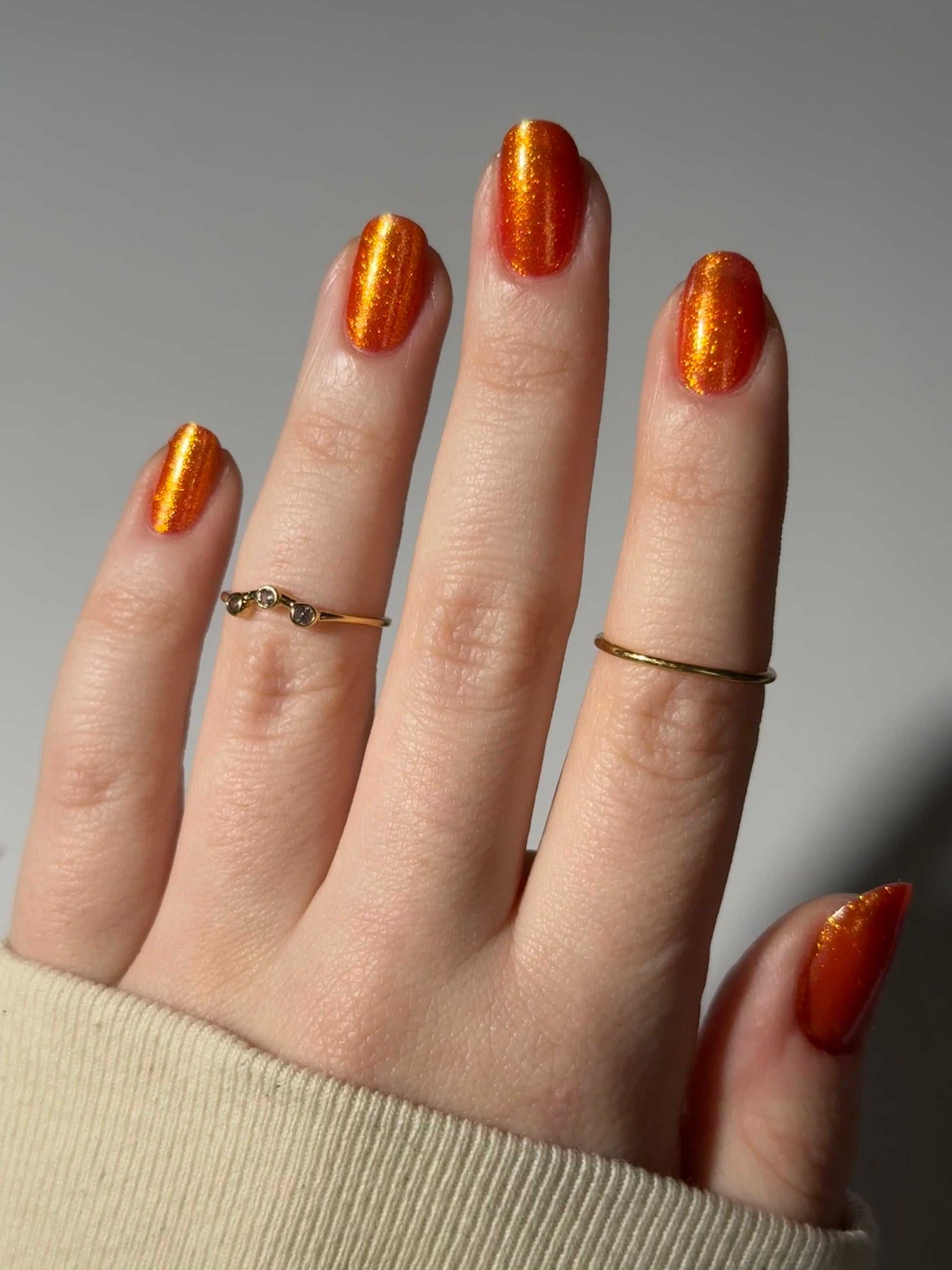 Creep - Orange Shimmer Nail Polish - Bonus Track Collection - Dam Nail Polish