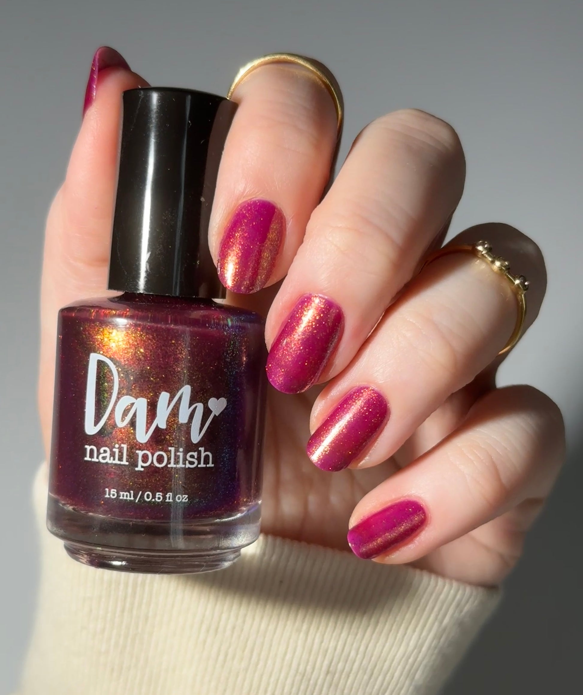 PRE ORDER: Should I Stay - Deep Fucshia Shimmer Nail Polish - Bonus Track Collection - Ships in Approx. 5 Weeks - Dam Nail Polish