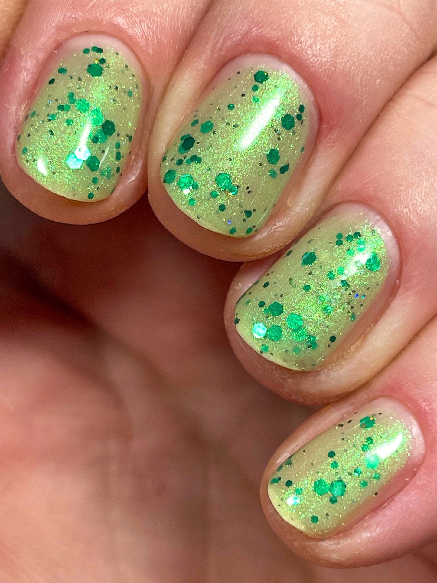 Honeydew Brew - Light Green Crelly - Glitter Nail Polish - Shimmer Nail Polish - Sweet Sips Collection - Dam Nail Polish