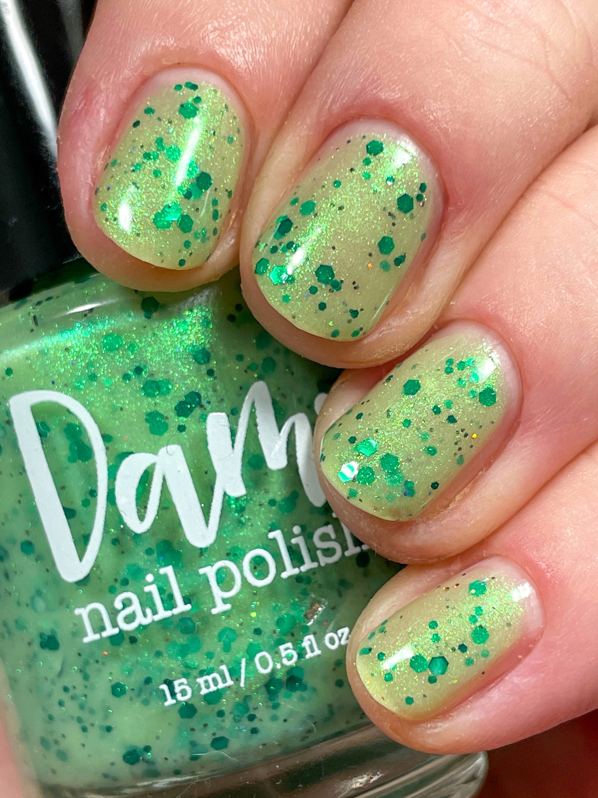 Honeydew Brew - Light Green Crelly - Glitter Nail Polish - Shimmer Nail Polish - Sweet Sips Collection - Dam Nail Polish