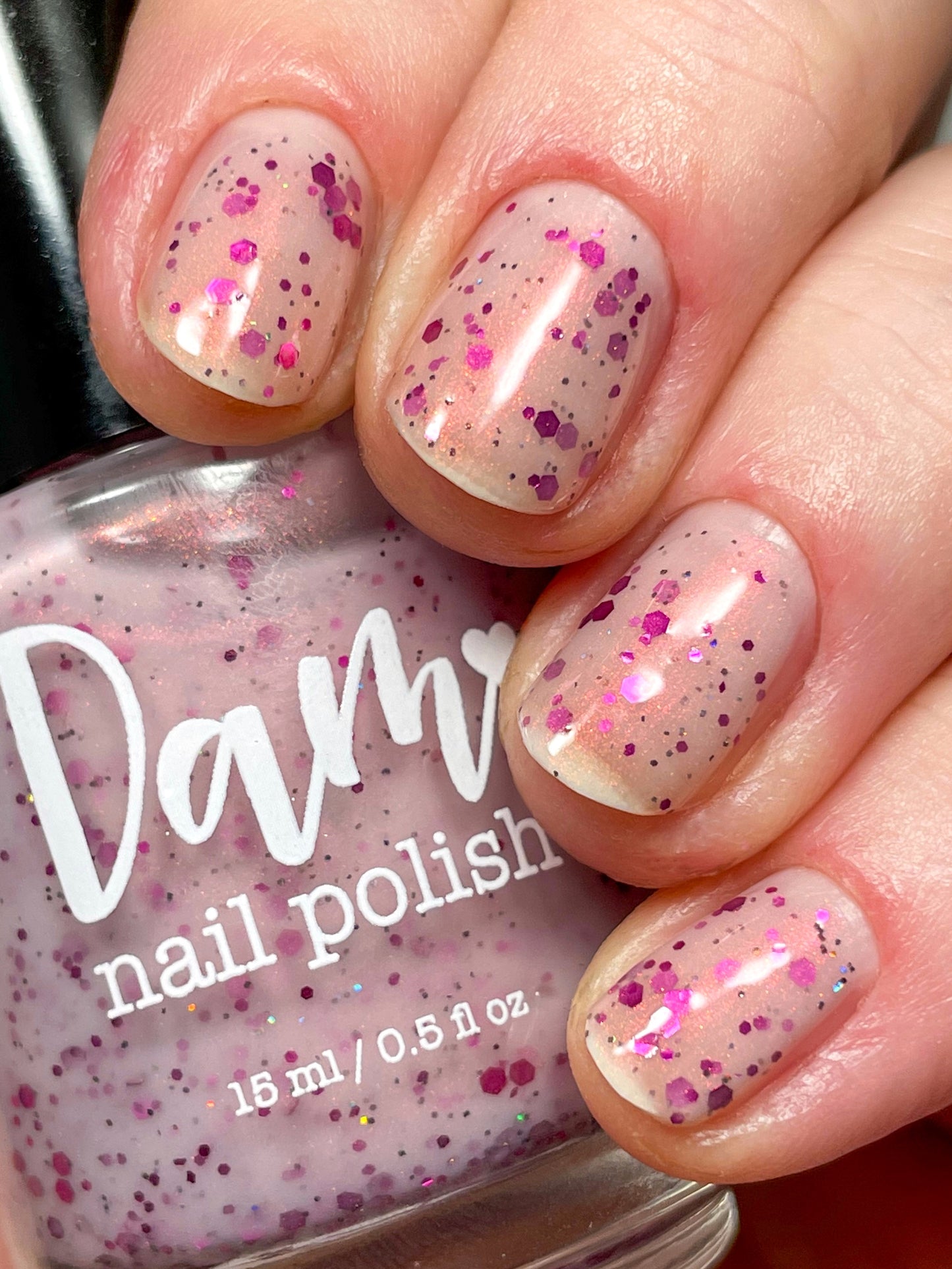 Passionfruit Attitude - Light Pink Crelly - Glitter Nail Polish - Shimmer Nail Polish - Sweet Sips Collection - Dam Nail Polish