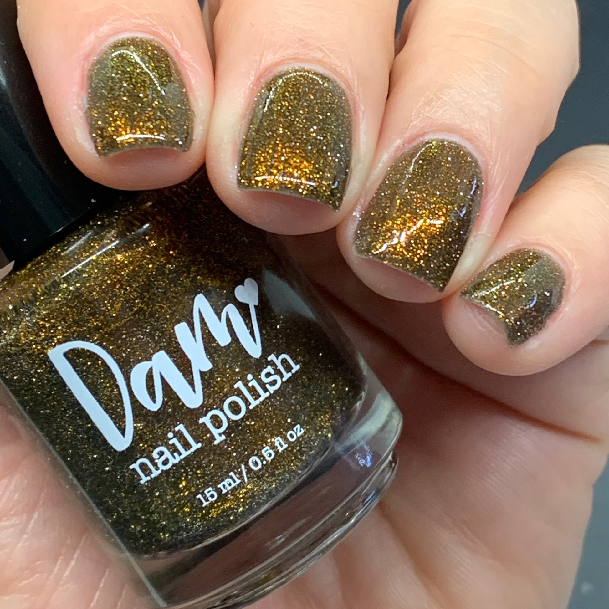 Champagne Sparkle - Black Reflective Glitter Nail Polish - Nostalgia Trends Custom - 1920s Fashion Themed - Dam Nail Polish