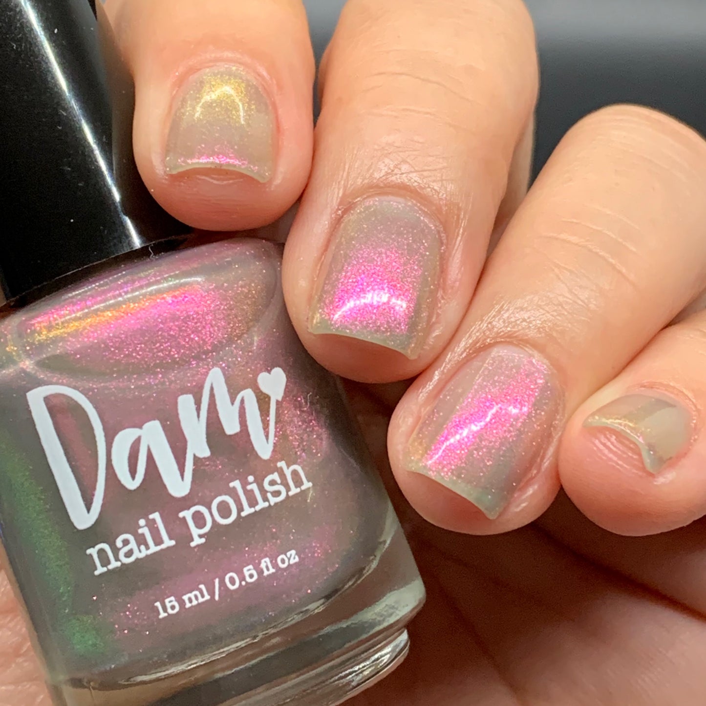 Don’t Kiss Your Sis - Pink Shimmer Nail Polish - Trust the Shimmer Collection - Dam Nail Polish