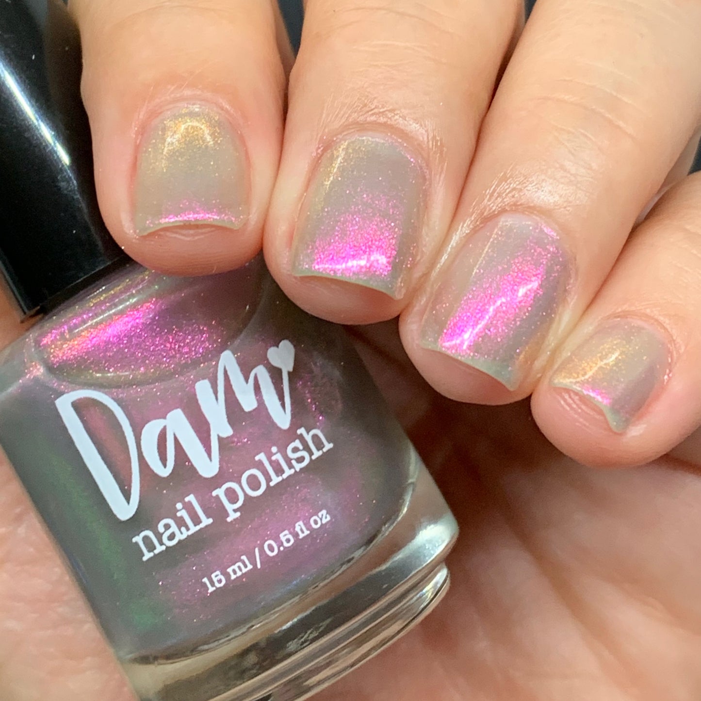 Don’t Kiss Your Sis - Pink Shimmer Nail Polish - Trust the Shimmer Collection - Dam Nail Polish