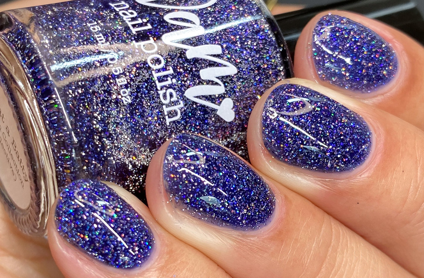 What a Batty - Blue Reflective Glitter Nail Polish - Bitten Collection - Dam Nail Polish