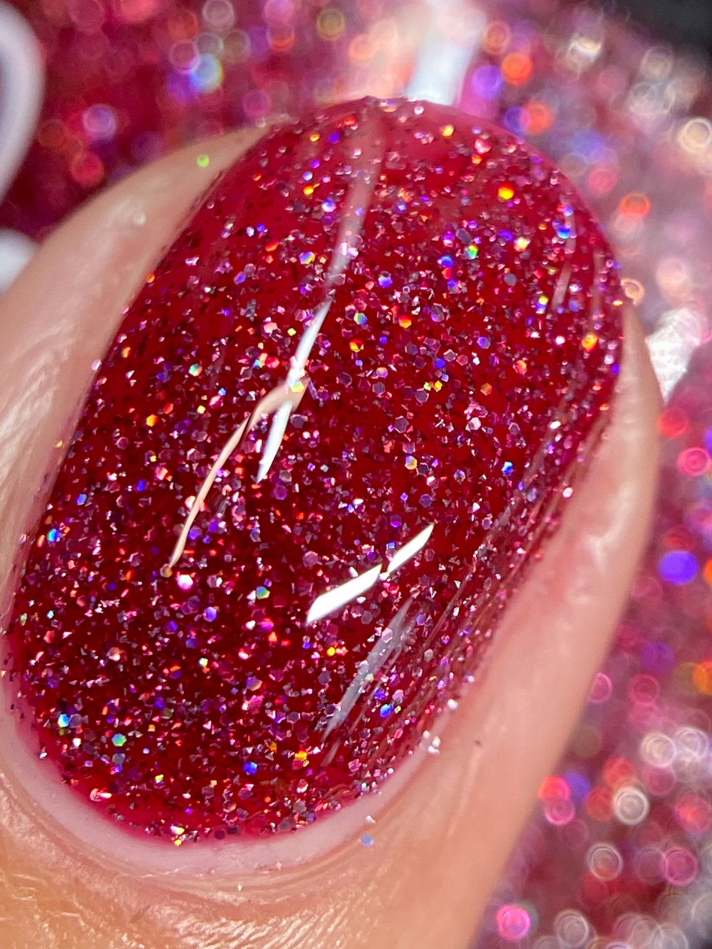 Bloodthirsty - Fuchsia Reflective Glitter Nail Polish - Bitten Collection - Dam Nail Polish
