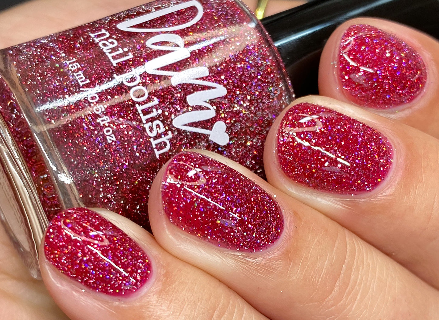 Bloodthirsty - Fuchsia Reflective Glitter Nail Polish - Bitten Collection - Dam Nail Polish