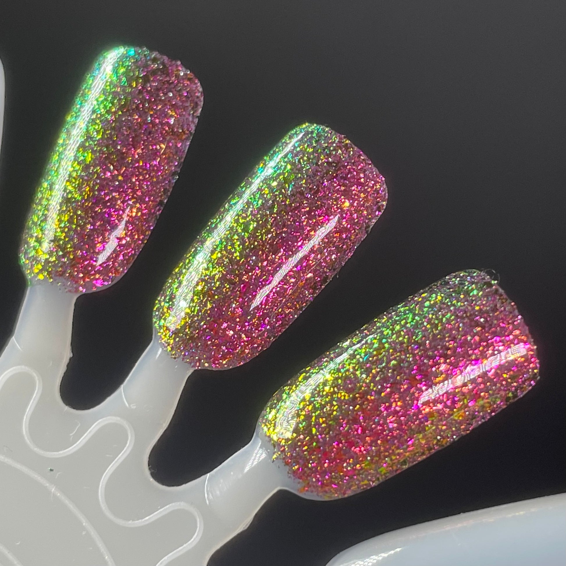 Ain't Nobody Like a Homebody - Pink Flakie Reflective Glitter - Home Sweet Home Trio - Dam Nail Polish