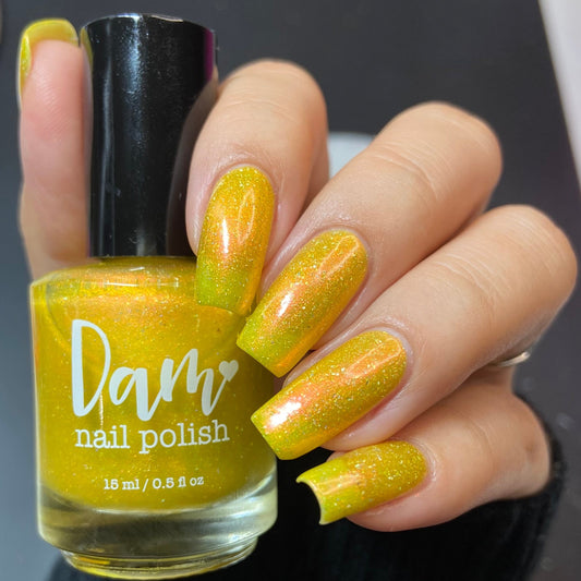 Meet a Deer Friend in Nara - Yellow Shimmer Polish - Journey Through Japan Collection - Dam Nail Polish